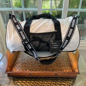 PUMA Black & White Jolt Duffel Bag - NWT